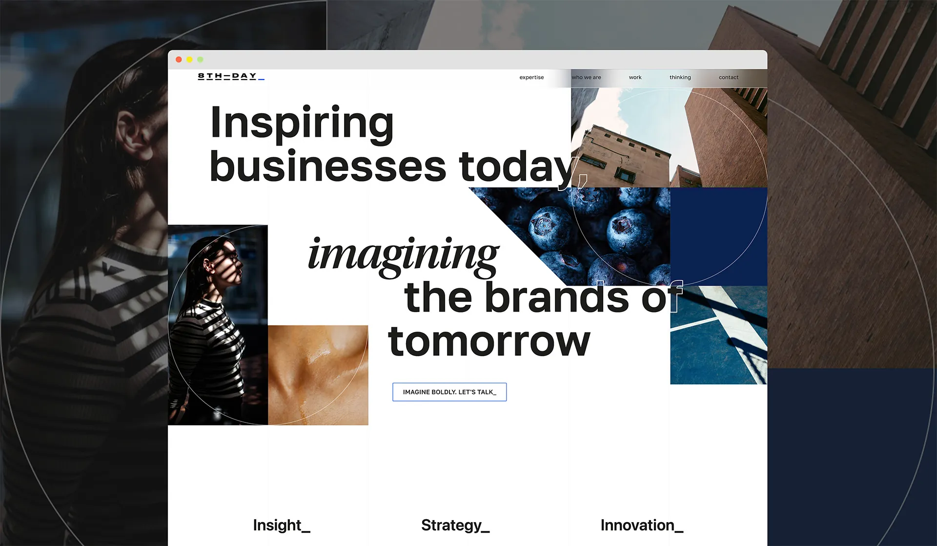 Screenshot of 8th Day's homepage