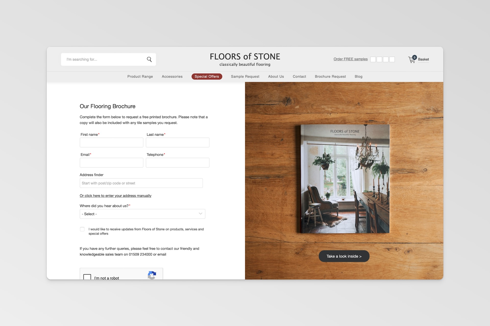 Floors of Stone Request a Brochure form